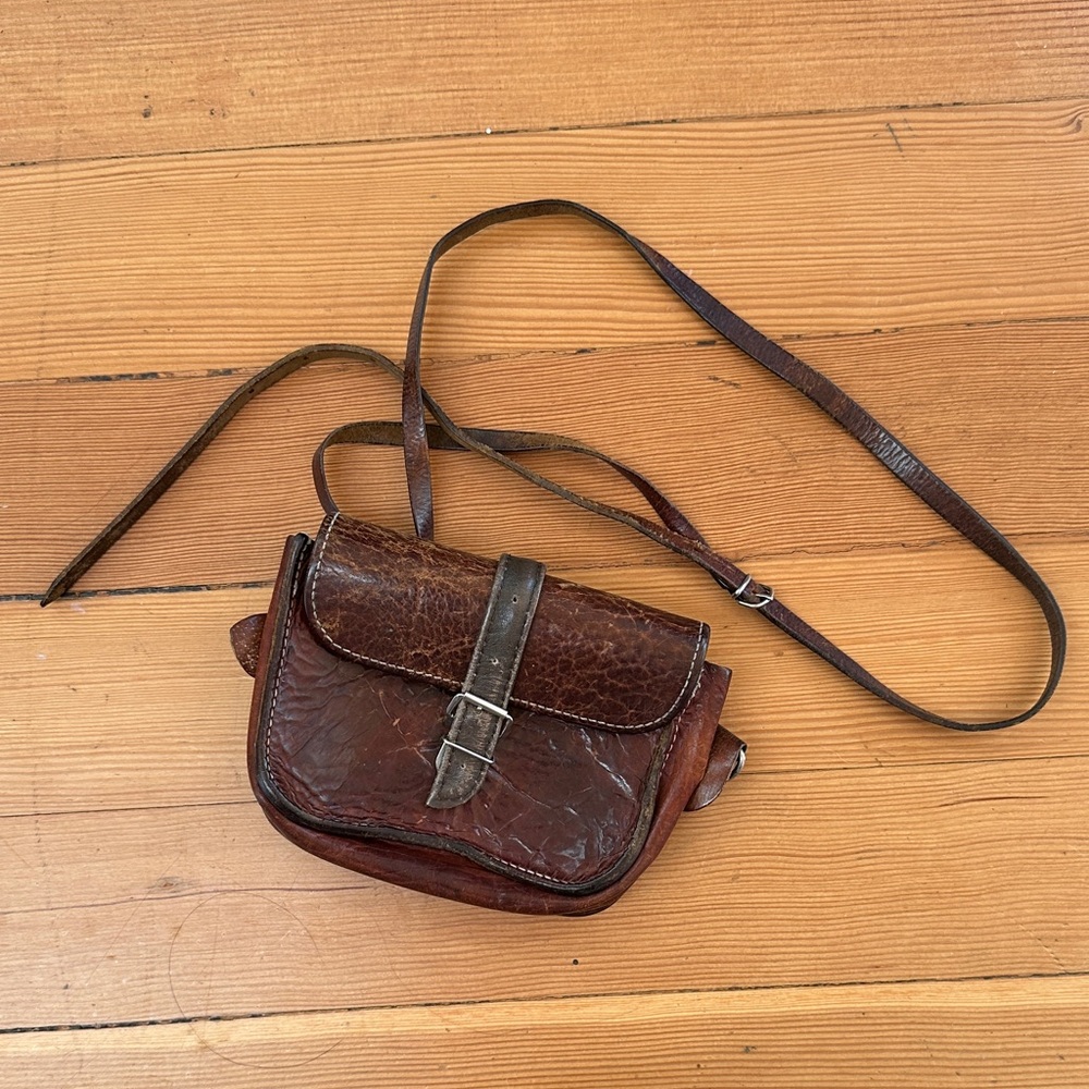 Vintage Chocolate Leather Crossbody/Belt Bag